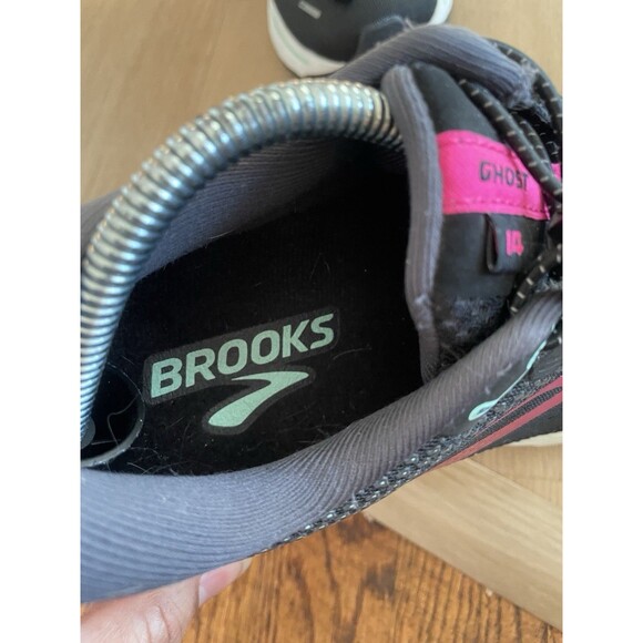 Brooks Ghost 14 Womens Size 9 Black Pink Mint (Medium) Running Sneakers Shoes - Picture 13 of 13